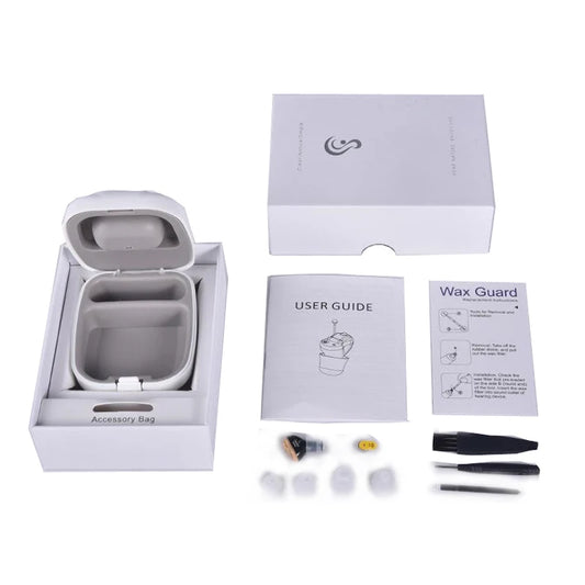 B01 Mini In Ear Invisible Digital Hearing Aid Aids Inner Ear Adjustable Tone Volume Voice Sound Amplifier Right or Left Size