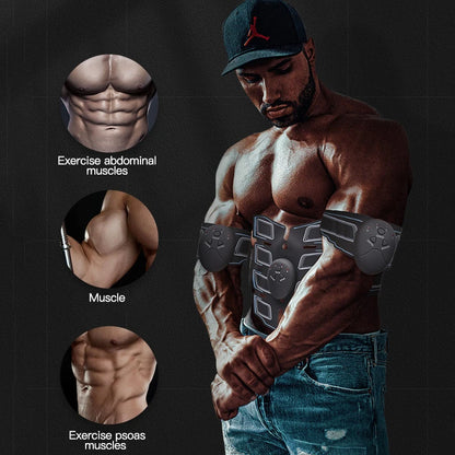 Electric Abdominal Massager Muscle Strengthening Stimulator Equipment Home Sports Fitness EMS Stickers Slimming Patch Exerciser