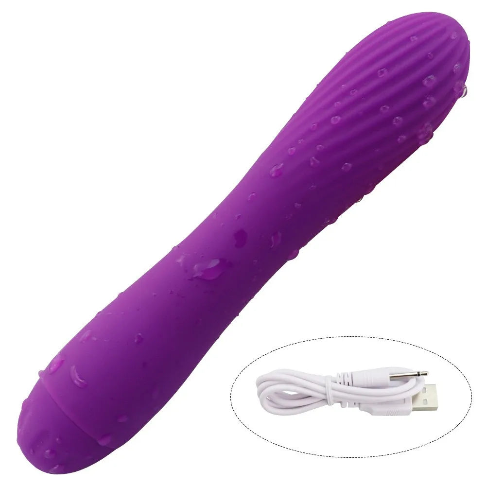 Soft Silicone 7-Frequency IPX7 Waterproof USB Charging Vibrator G Spot Clitoris Massager Masturbator Sex Toys for Woman