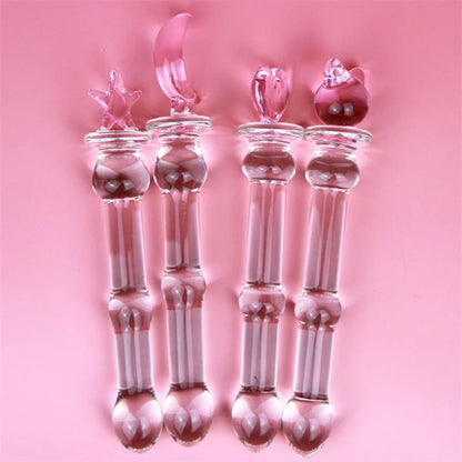 1PCS Anal Sex Toys Magic Wand Crystal Glass Stick Fake Parasol Anal Plug (S/M) Masturbation Dildos Sex Toy for Women Men Female