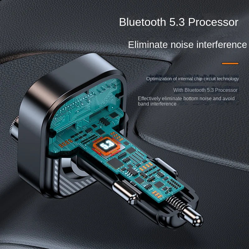 T18 Car MP3 Player PD30W Super Fast Charging V5.3 Bluetooth Hands-free FM Transmitter Car MP3, 128 Characters.