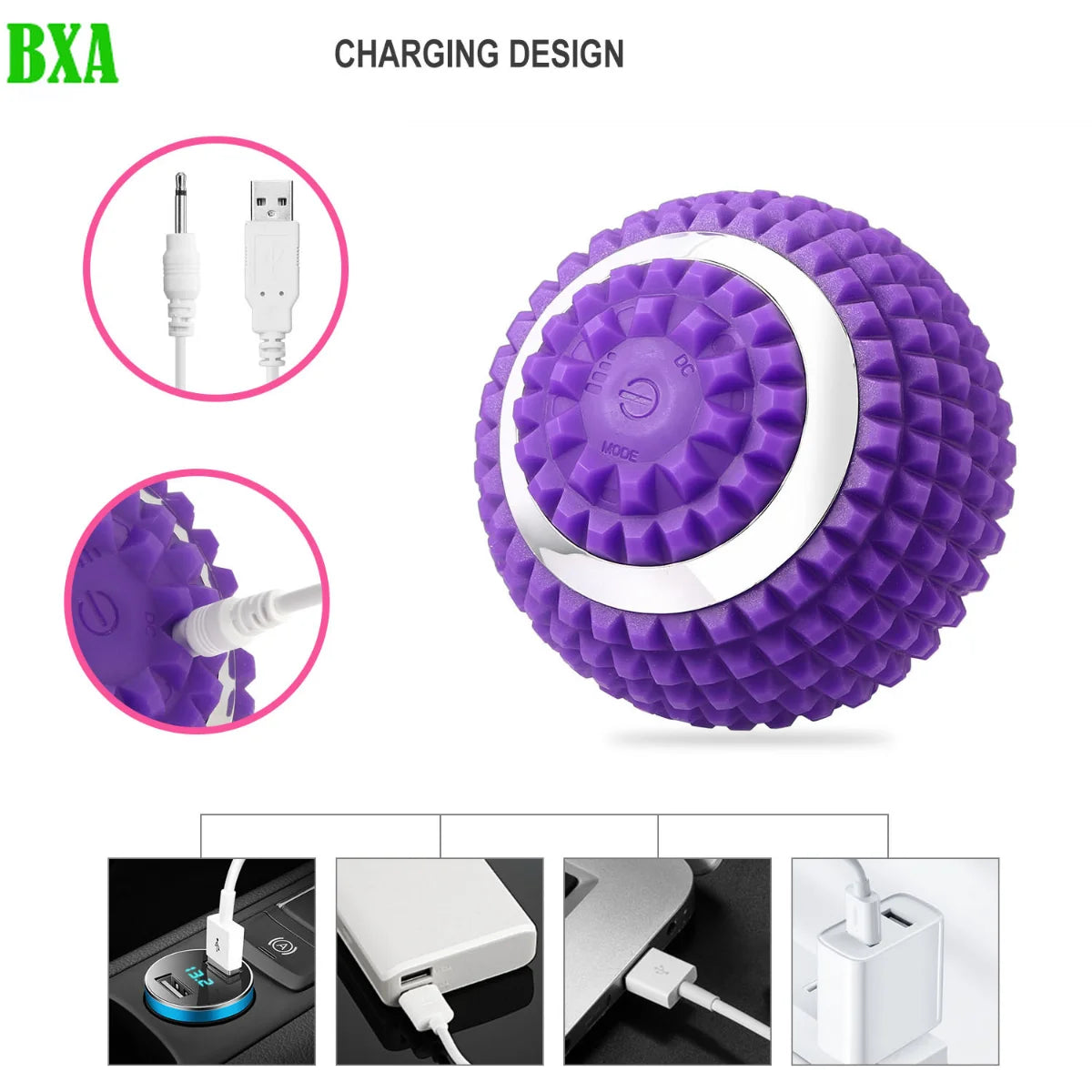 Yoga Electric Vibrating Massage Ball 4Speed  Sport Fitness Foot Relax Plantar Faciities Reliever Gym Home Training Massage