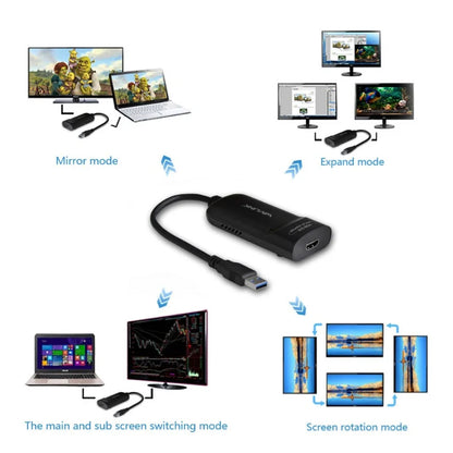 WAVLINK USB 3.0 To HDMI External Graphics Card, 2K Resolution, Independent Audio Output, Microphone Input