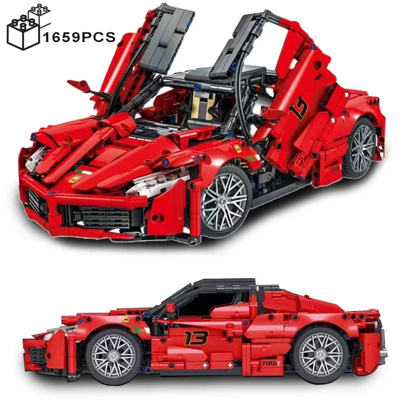 1659PCS Technical Feraari Enzo Sport Car Building Blocks 42143 V8 Engine Vehicle Assemble Bricks Kids Toys Gifts For Boys