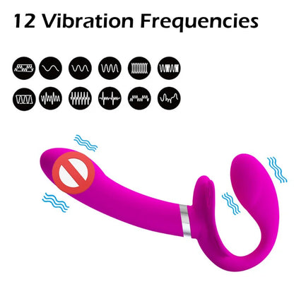 Soft Silicone Butterfly Strapless Strap-on Dildos Vibrators For Strapon Vibrator Lesbian Masturbator Sex Toy For Women