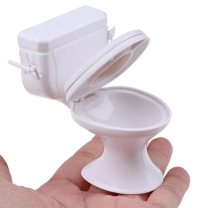 1pc Dollhouse Furniture Bathroom White Toilet Model Baby Pretend Toys Dolls Accessories Bathroom Scene Decoration Miniature Toy