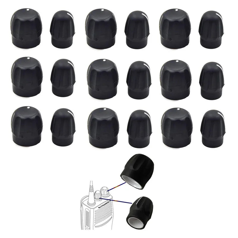 10 Pair Volume Knob & Channel Selector Knob For Motorola GP328 GP338 GP3688 CP040 CP140 EP450 PRO3150 PRO5150 HT750 HT1250 Radio