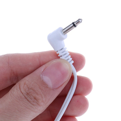 1PCS 3.5mm Plug Electrode Lead Wires Connecting Cables With 2 Ear Clips For Digital TENS Therapy Machine Massager