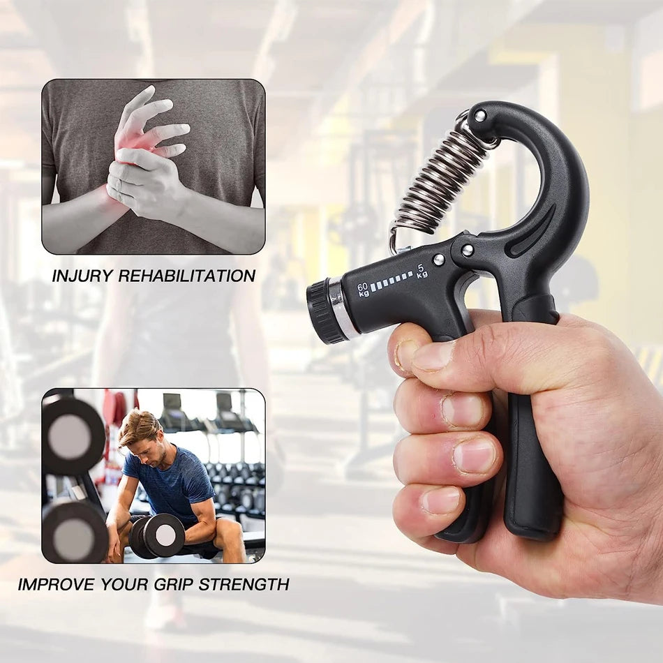 1PC 5-60Kg Gym Fitness Hand Grip Men's Adjustable Finger Heavy Exerciser Muscle Recovery Strength Hand Grip Trainer