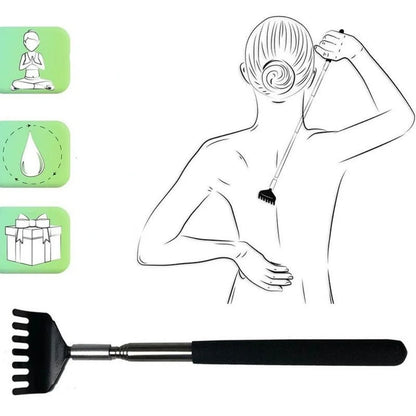 1PC Back Scraper Extendable Telescoping Itch Stainless Steel Telescopic Back Scratcher Scratching Backscratcher Massager Kit