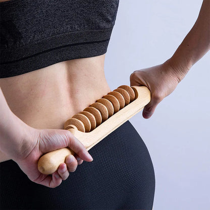 1pc Massage Roller Wooden Therapy Massage Tool Handheld Trigger Point Manual Muscle Relaxation Rolle Stick