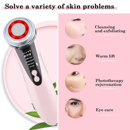 NEW Face Massager Skin 5 In 1 Rejuvenation Massage LED Face Lift Beauty Vibration Anti-wrinkle Anti-aging Radio Frequency