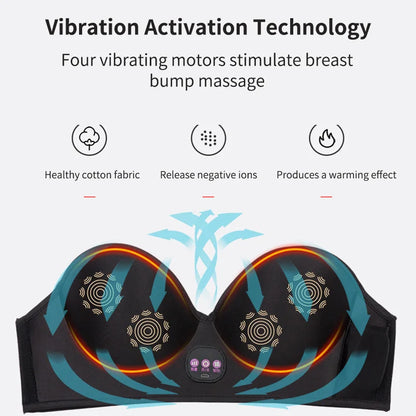 NEW Electronic Breast Massage Bra Infrared Heating Chest Large Stimulator Enhanced Massager Circulation Soothing Breasts