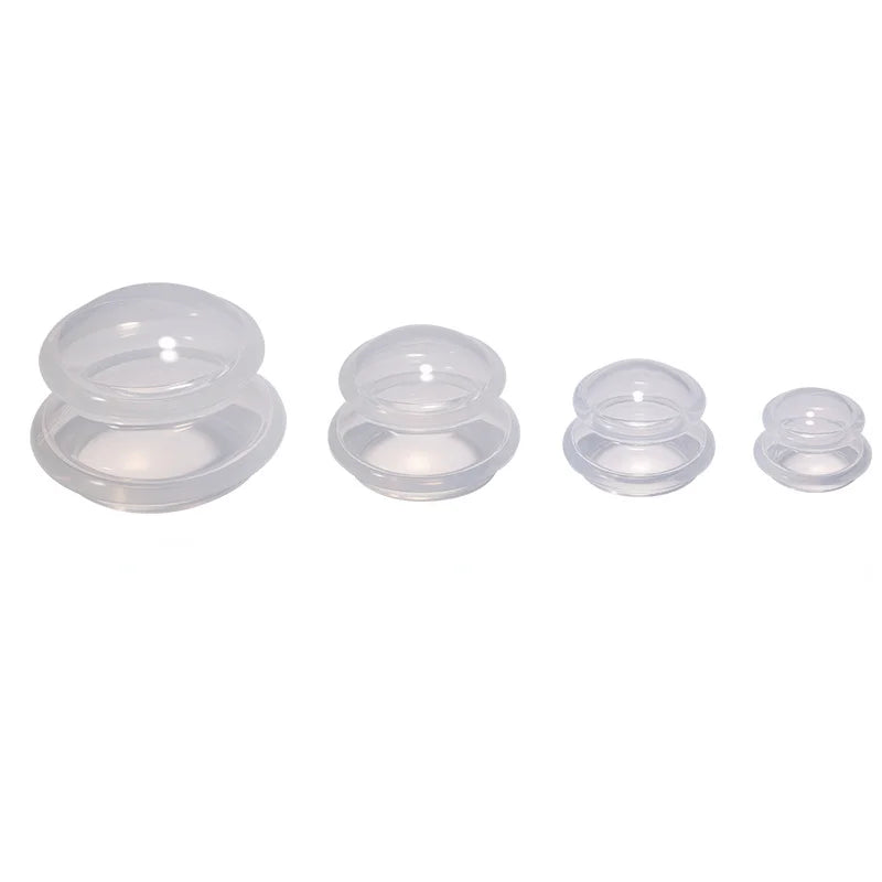 4pcs Silicone Vacuum Cupping Massager for Back GuaSha Cup Body Suction Ventosas Anti-Cellulite Skin Lift Cupping Jars Slim