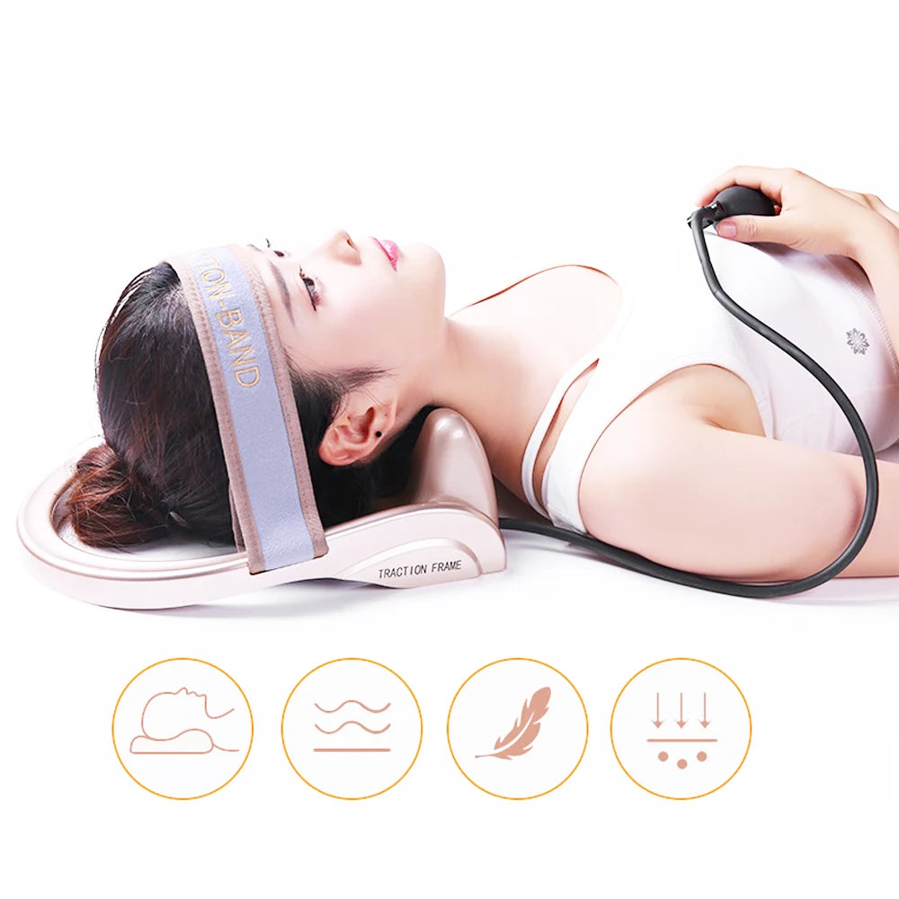 NEW Manual Pneumatic Cervical Spine Traction Device Home Health Posture Pump Neck Massager Spinal Traction Muscle Muscle Relax