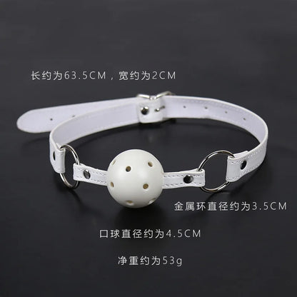 4.5cm Ball Gag Bondage Leather Open Mouth Gags Oral Fixation Adult Flirting Sex Toys Mouth Ball Plug for Men Women BDSM Game