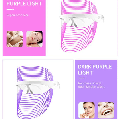 BXA LED Light Therapy Facial Mask 7 Colors Photon Anti-Aging Anti Wrinkle Rejuvenation Wireless Face Mask Skin Care Beatuy