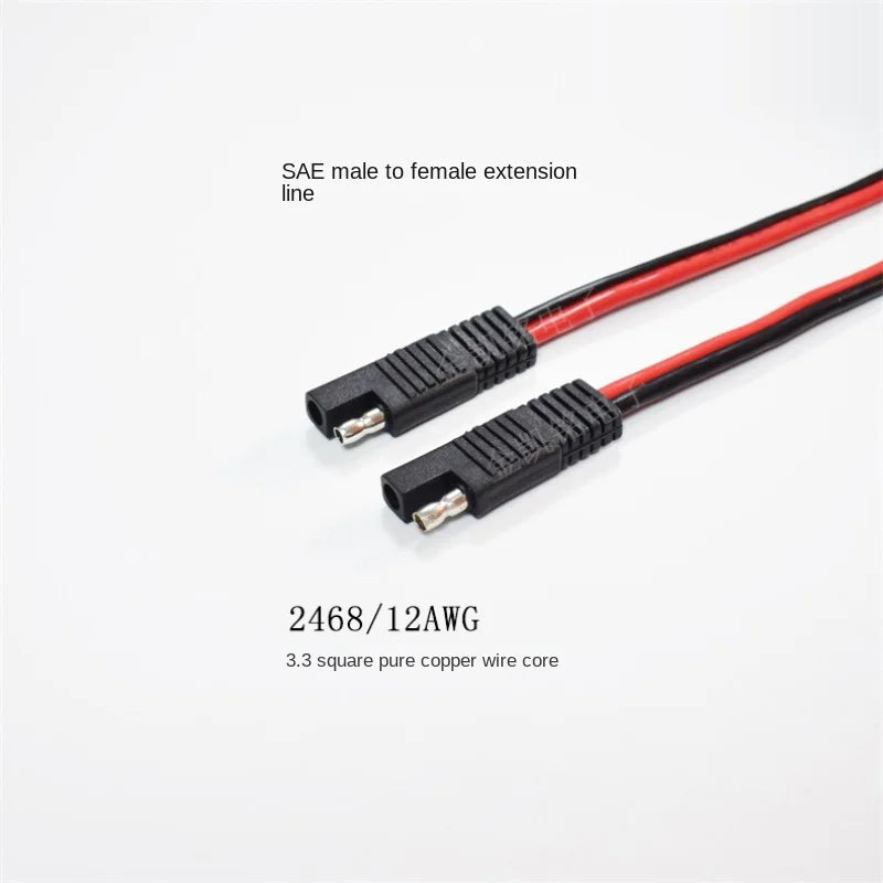 12AWG Pure Copper 3.3mm² Battery To Solar Panel SAE Extension Cable, 60cm