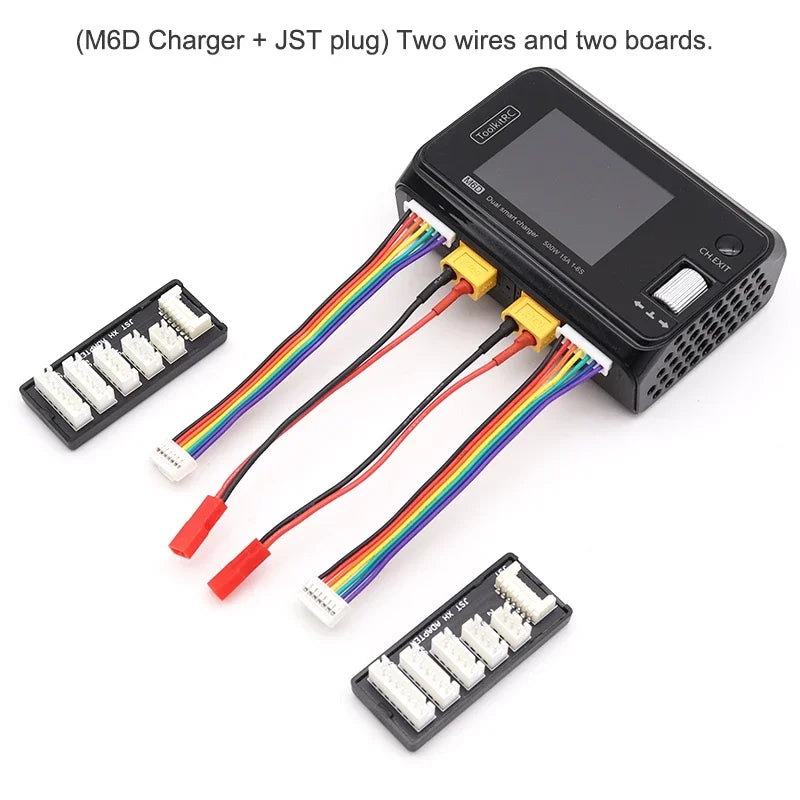 ToolkitRC M6D 15Ax2 DC Dual-channel Mini Charger Discharger for Output 1-6s Lipo LiHV Lion NiMh Pb Cell Checker Tester