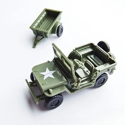 4D 1/72 Assembled Modle World War II USA Allied Willis Jeep Model Military Decoration Car Collection Toy Sandpan Game Toys