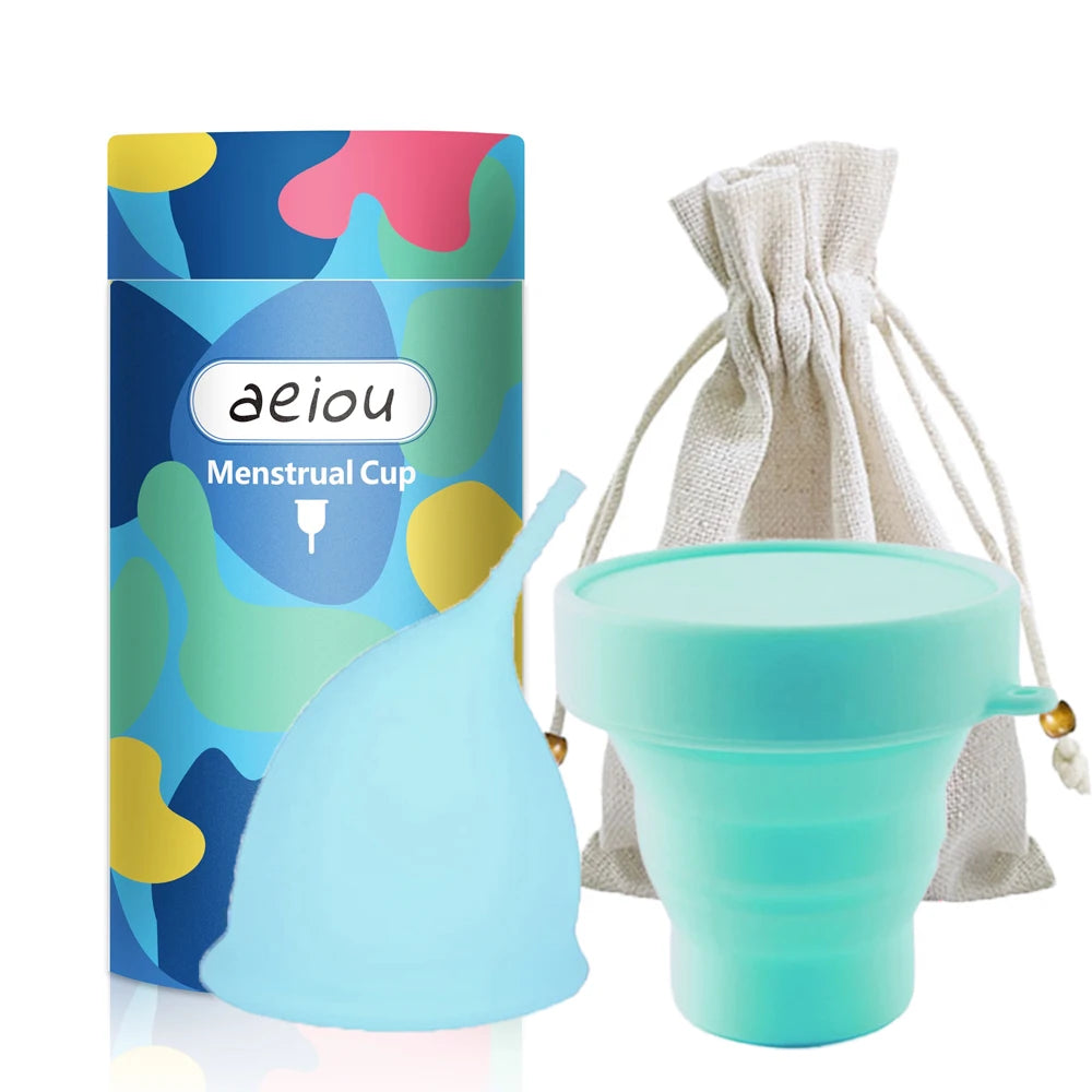 Menstrual Cups Eco-friendly Reusable Medical Soft Silicone Menstrual Cup Set Sterilizer Feminine Hygiene Product Period Cup