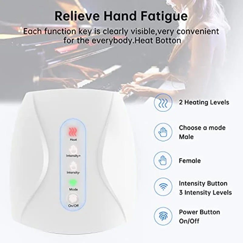 Air Compression Electric Hand Massager Palm Massage Wireless Hot Compress Relief Arthritis Pain Finger Massage Care Therapy Tool