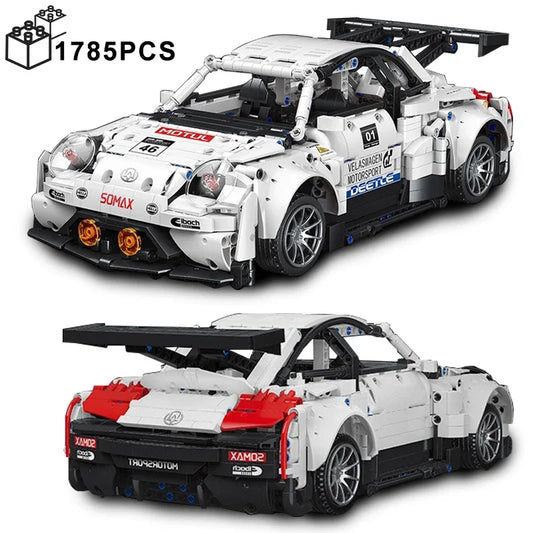 1785PCS Technical MOC White Beetle Car 10252 Building Blocks Assemble Bricks Toys Classic Vehicle with Motor Gifts For Kids Boy