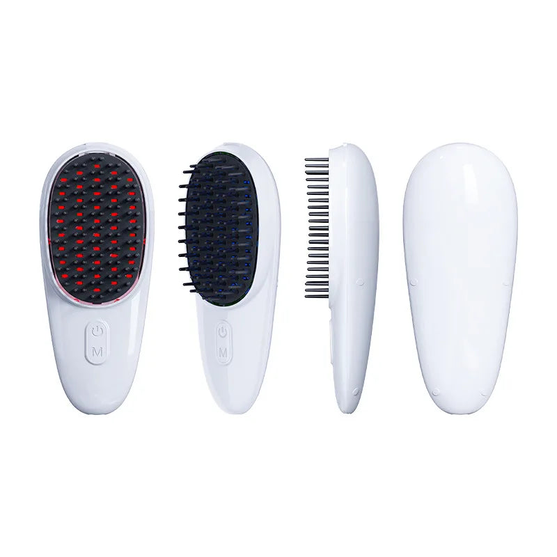 Electric Scalp Massage Comb Red Blue Light Therapy Head Massager Vibration Hair Brush Comb Care Tool for Relax & Stress Relief