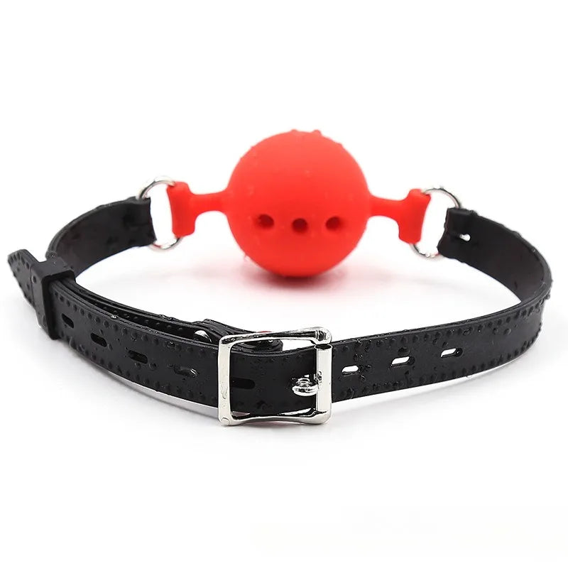 1pcs Perforated Soft Rubber Mouth Gag Adjustable Ball Adult Flirting Fetish Roleplay Game Props Couples BDSM Bondage Sex Toys