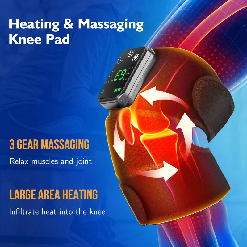 NEW Knee Massager Heating Vibration Thermal Therapy For Knee Shoulder Arthritis Massage Joint Muscle Relax Warm Wrap Knee Brace