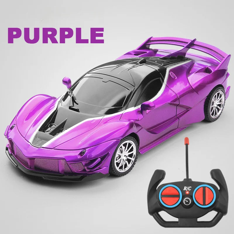 1:18 4DWC RC Car With Led Light  Radio Remote Control Cars Sports Car High-speed Drift Car Boys Toys For Children