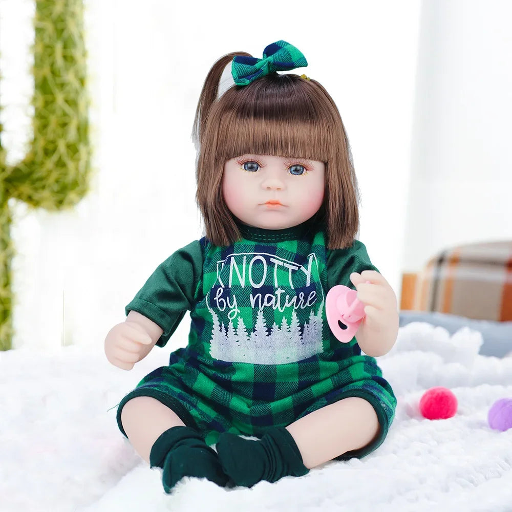 42CM Baby Reborn Doll Toys Sleeping Accompany Doll Lifelike Soft Toddler Reborn Dolls for Girls Birthday Present Gifts Kids Toys