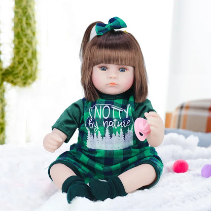 42CM Baby Reborn Doll Toys Sleeping Accompany Doll Lifelike Soft Toddler Reborn Dolls for Girls Birthday Present Gifts Kids Toys