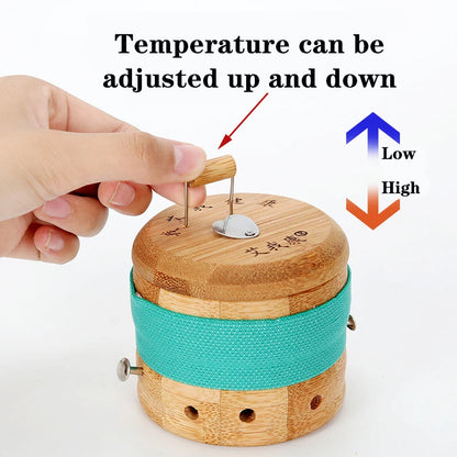 Moxibustion Box Adjustable Temperature Moxa Heat Tank with Wearable Rope Moxa Box Muscle Relax Moxa Cone Burner Warm Massager