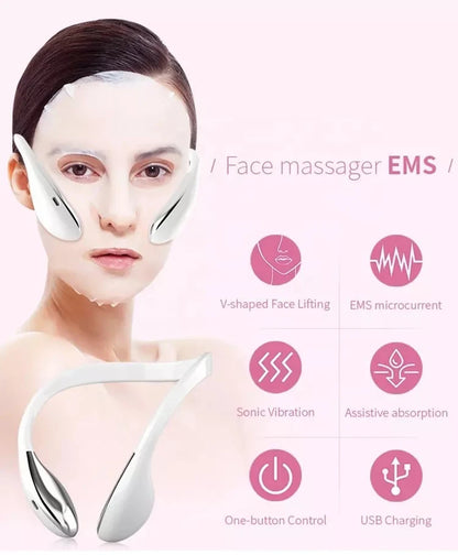 Micro-current Face Lift Beauty Care Tools NEW EMS Vibrating Face Lift Massager Intelligent Electric V Facial Plastic Massager