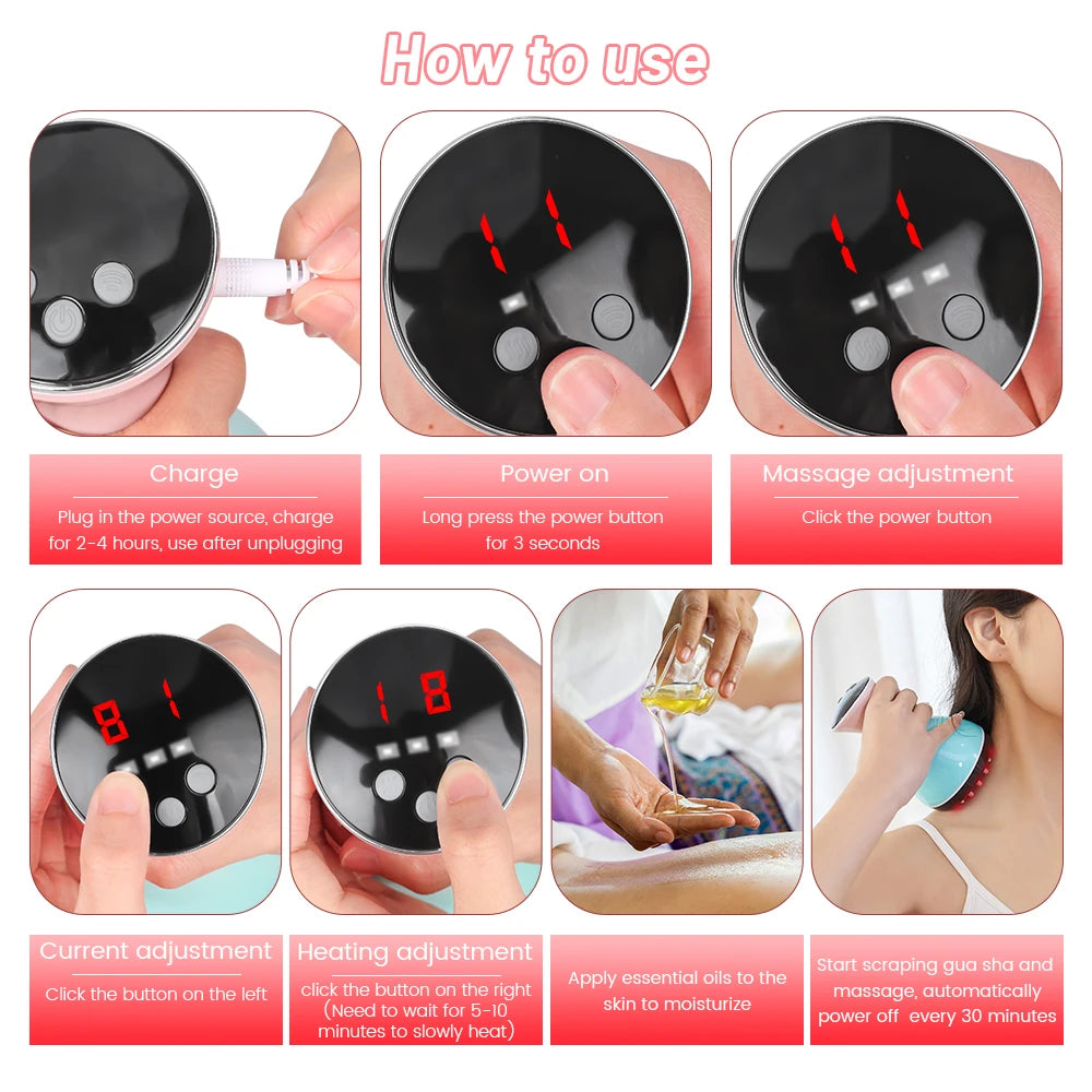 Electronic Meridian Brush Electric Scrapping Massager Tool Anti Cellulite Magnet Therapy Guasha Scraping Fat Burner Slimming