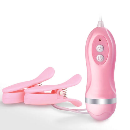 Soft 10-Frequency Vibrating Nipple Clamps Clitoris Clip Double Vibrator Stimulator Masturbator Breast Sex Toys for Women