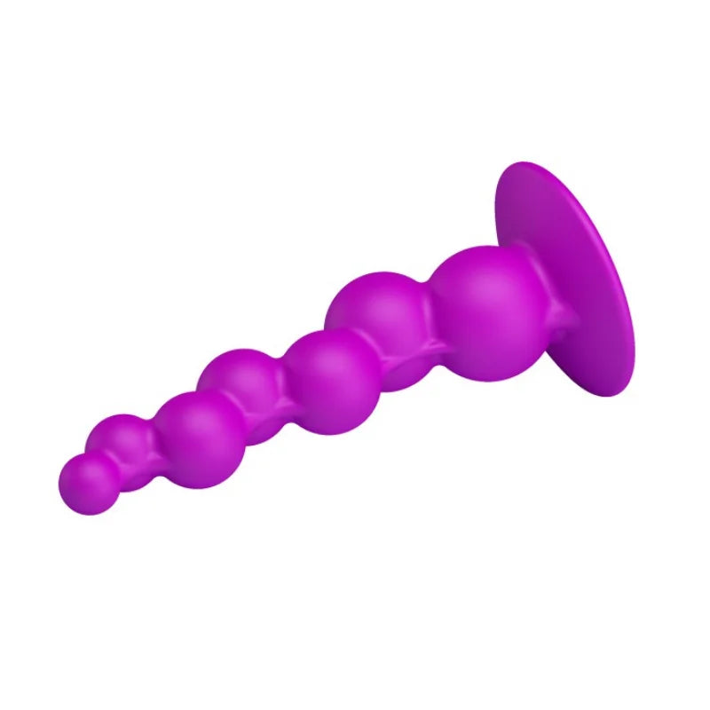 Soft Silicone Silicone 7-Balls Sucking Disc Anal Plug Anal Beads Butt Plug Masturbator Sex Toy for Couple Men/Women