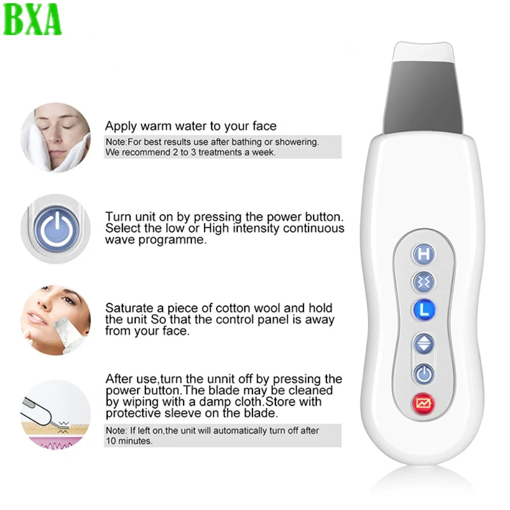 Ultrasound Peeling Clean Tone Lift New Beauty Star Powerful Ultrasonic Face Cleaner Skin Scrubber Ultrasound Vibration Massager