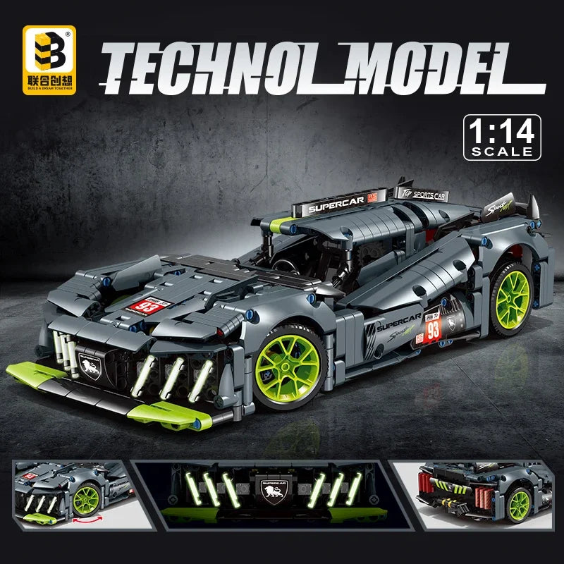 1280PCS Technical 1:14 Peugeoted MOC Speed Car Building Blocks 42156 Racing Vehicle Assemble Bricks Toys Gifts for Kids Boy