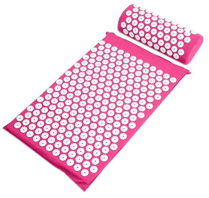 Acupuncture Massager Yoga Mat Cushion Massage Relieve Pain Stress Back Body Pain Spike Acupuncture Mat and Pillow Set with Bag