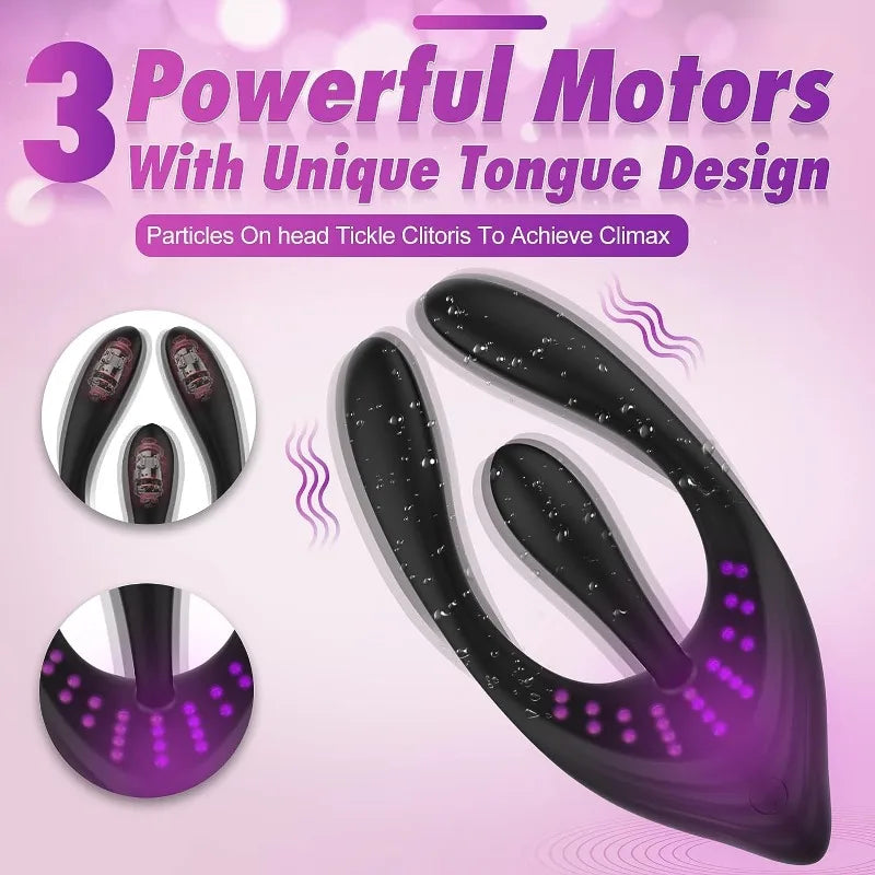 Women Stimulator Tongue Clitoral Stimulation Multivibrator and G-Spot with 10 Powerful Vibration Mode Dual Motors Waterproof