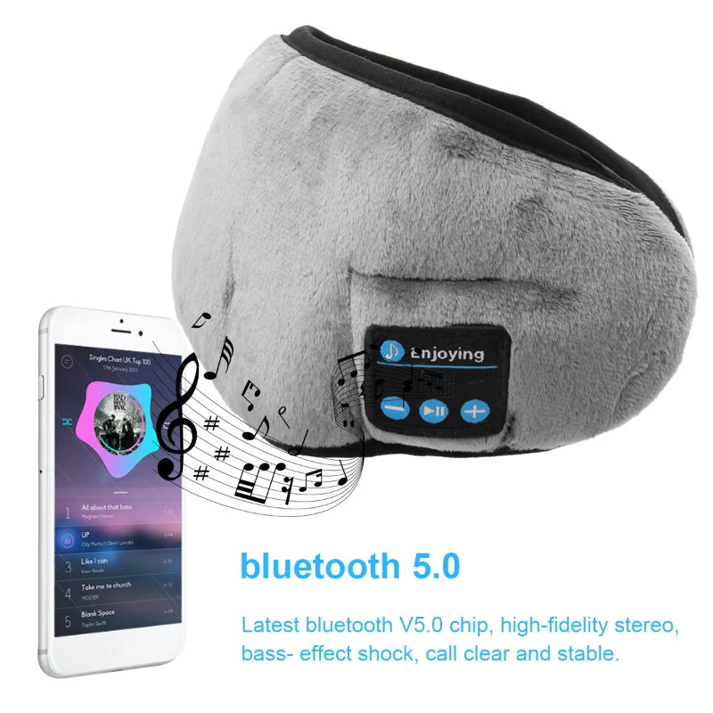 1PCS Multicolor Wireless Bluetooth 5.0 Stereo Eye Mask Headphones Earphone Music Sleep Headset Sleep Eyeshade for Adult