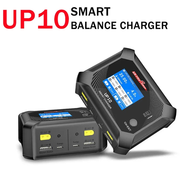 ULTRA POWER SMART UP10 BAL ANCE CHARGER AC100W/DC200W 2.4 Inch IPS Colorful Screen  AC/DC Mode Dual-Channel Charging Fast