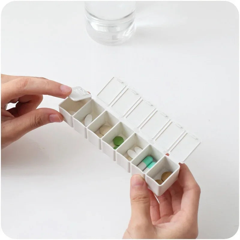 1/2Pcs/SetTravel Pill Box Holder Weekly Medicine Storage Organizer Container Drug Tablet Dispenser Independent Lattice Pill Case