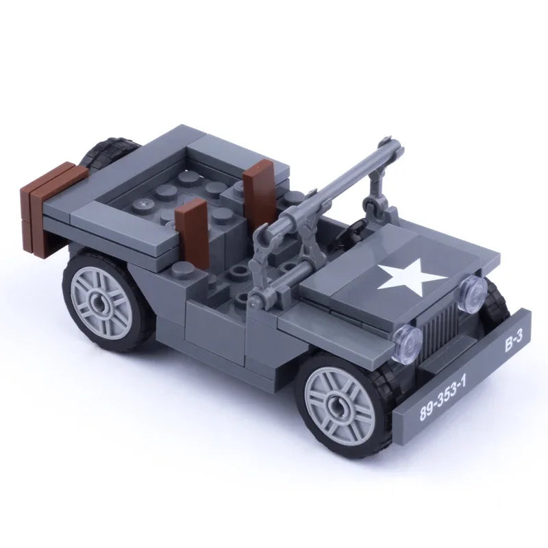 WW2 USA LCM3 Landing Craft Building Blocks Military Warship Model Soldier Weapon Boat for Childs Army Car Model Educational Toy