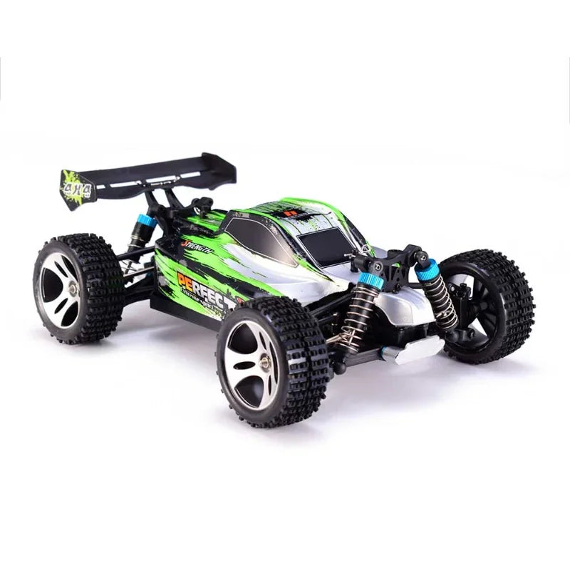 Wltoys A959-A 1/18 Scale 2.4G 4WD RC Speedcar 35km/h Remote Control Racing High Speed Shockproof Off-Road Car Green