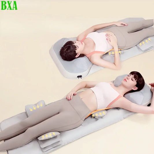 Airbag Electric Full Body Massage Cushion Heating Neck Massager Mattress Traction Lumbar Vibration with Remote Controller