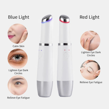 Anti-aging Wrinkle Removal Dark Circle Puffiness Mini Ultrasonic Eye Massager Pen Electric LED Photon Therapy Vibration Heated