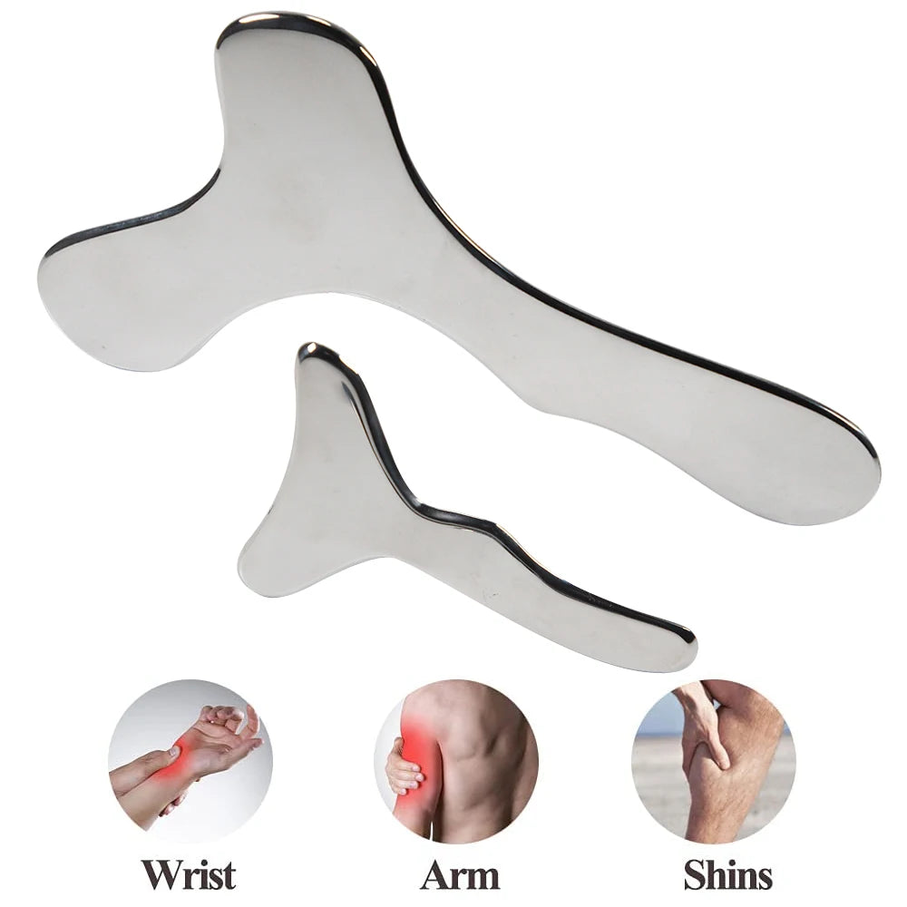 1Pcs Stainless Steel Gua Sha Plate Massager Tool Scraper Physical Therapy Loose Muscle Meridian Massage Machine Spa Board Tool